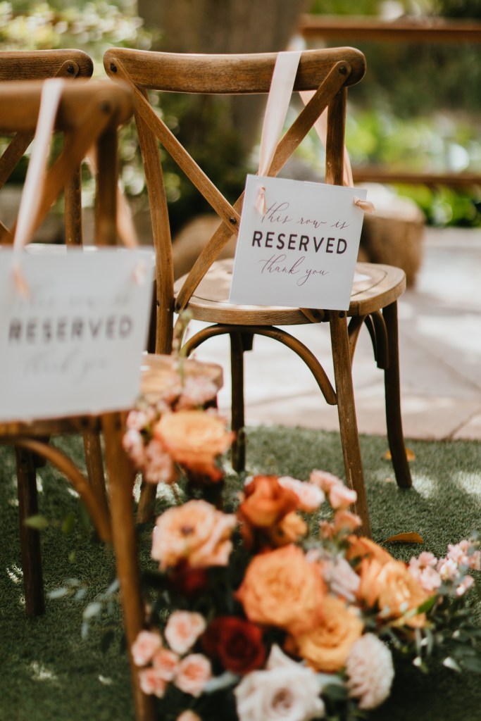 wedding reserved seats sign